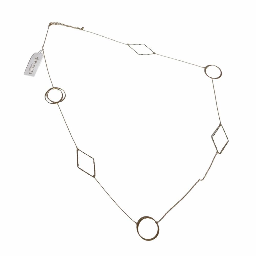 PANACEA Long Delicate Chain Geometric Necklace NWT